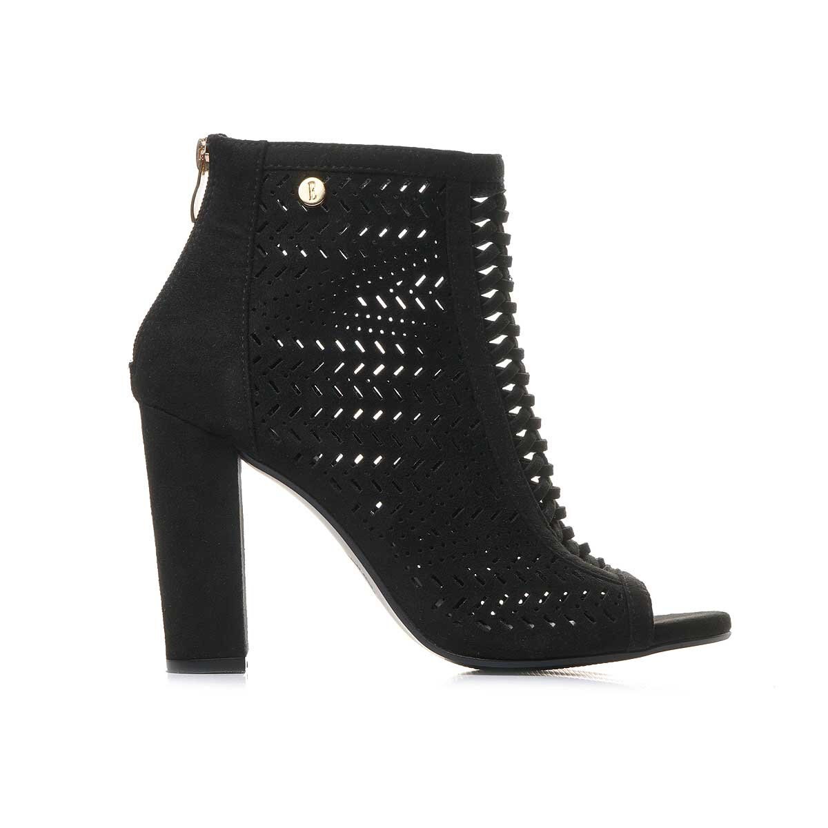 Shootie Corte Laser con Cierre Trasero Color Negro Elle