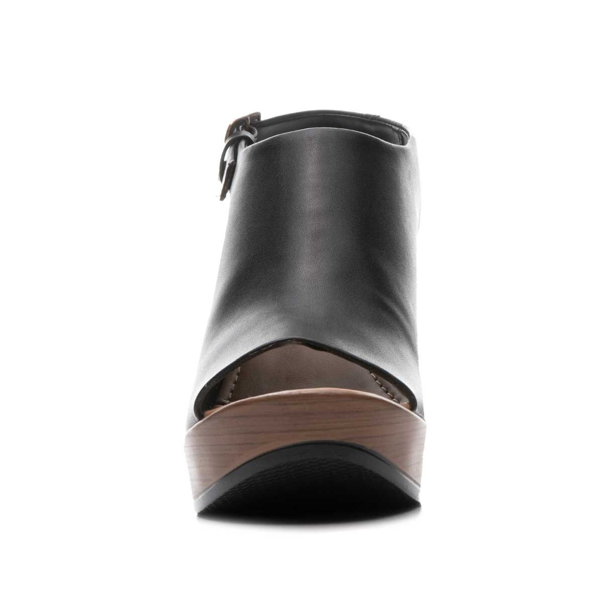 Sandalia con Plataforma Madera Color Negro Xoxo