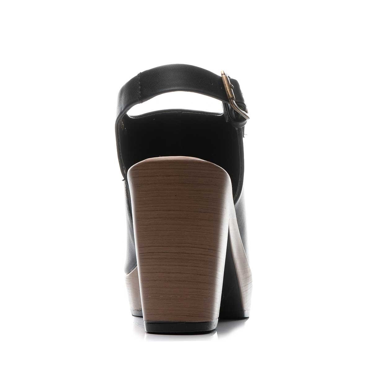 Sandalia con Plataforma Madera Color Negro Xoxo
