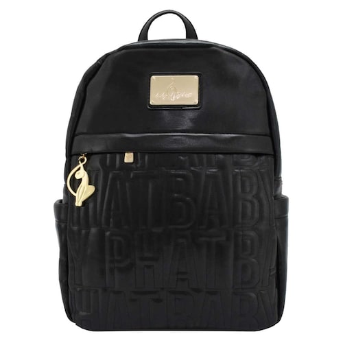 Bolso Backpack Negro con Acabado Brillante Baby Phat