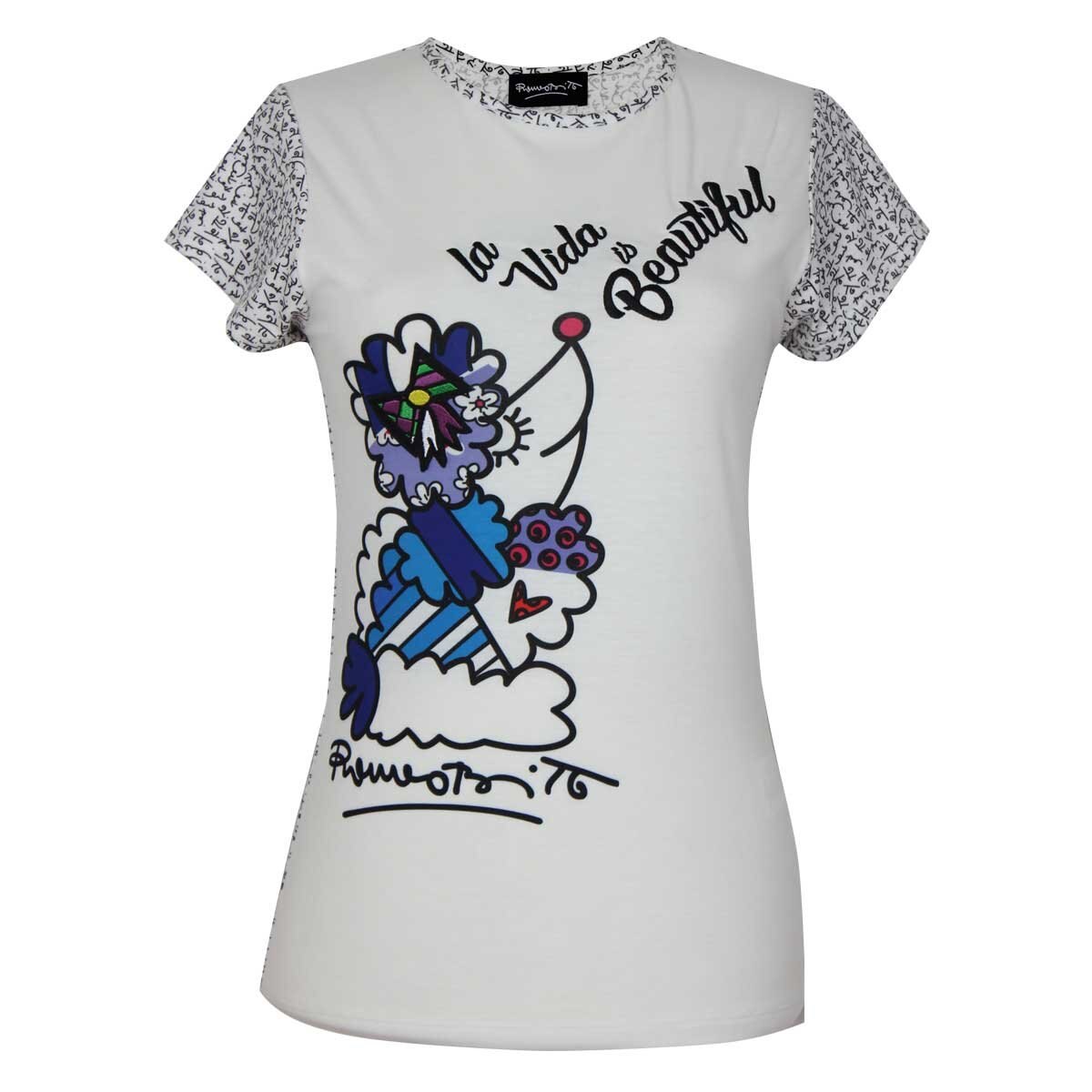 Blusa para Dama Escote Redondo con Estampado Romero Britto