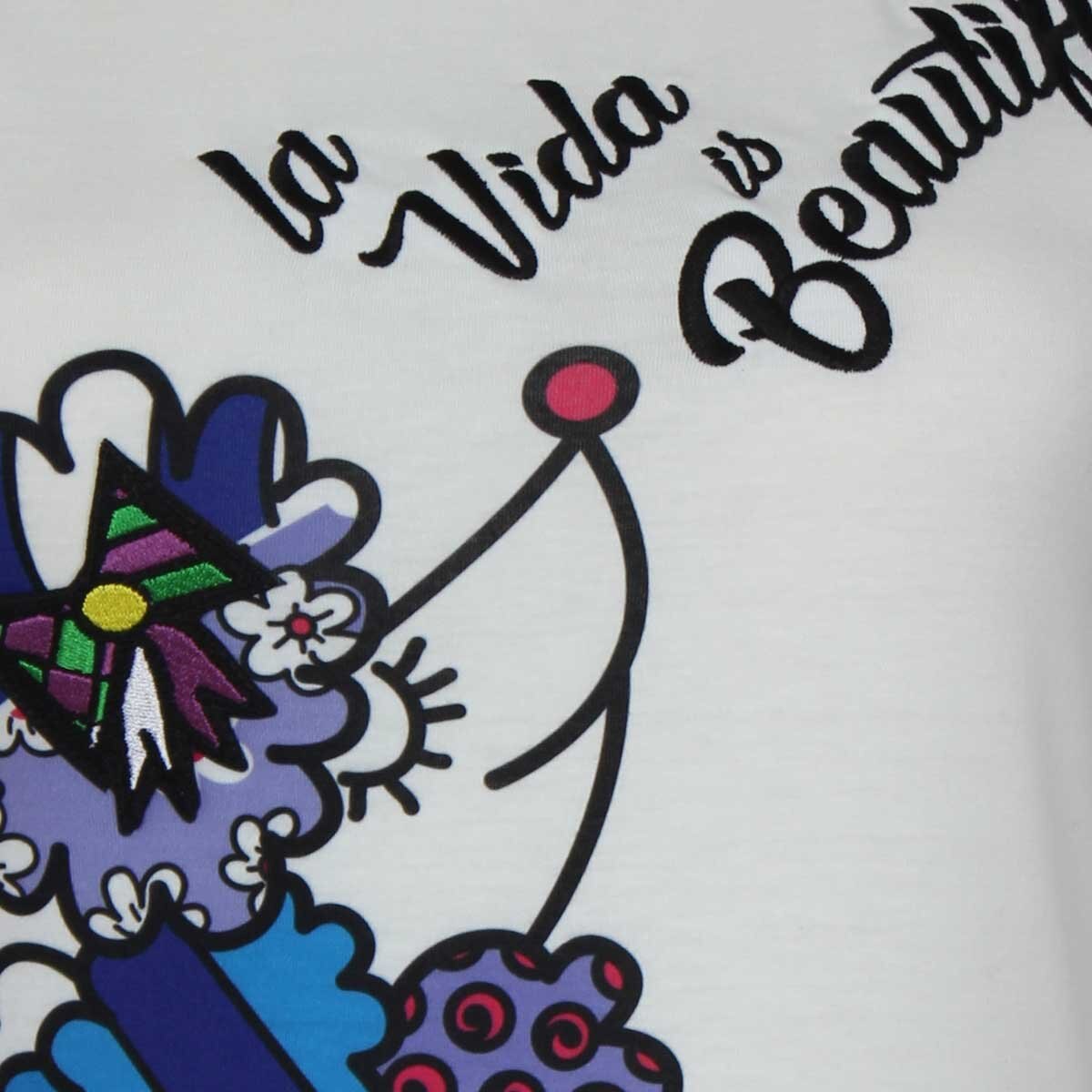 Blusa para Dama Escote Redondo con Estampado Romero Britto
