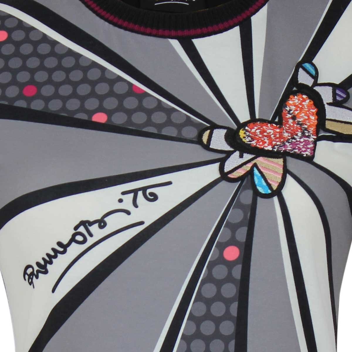 Blusa para Dama con Estampado de Corazón Romero Britto
