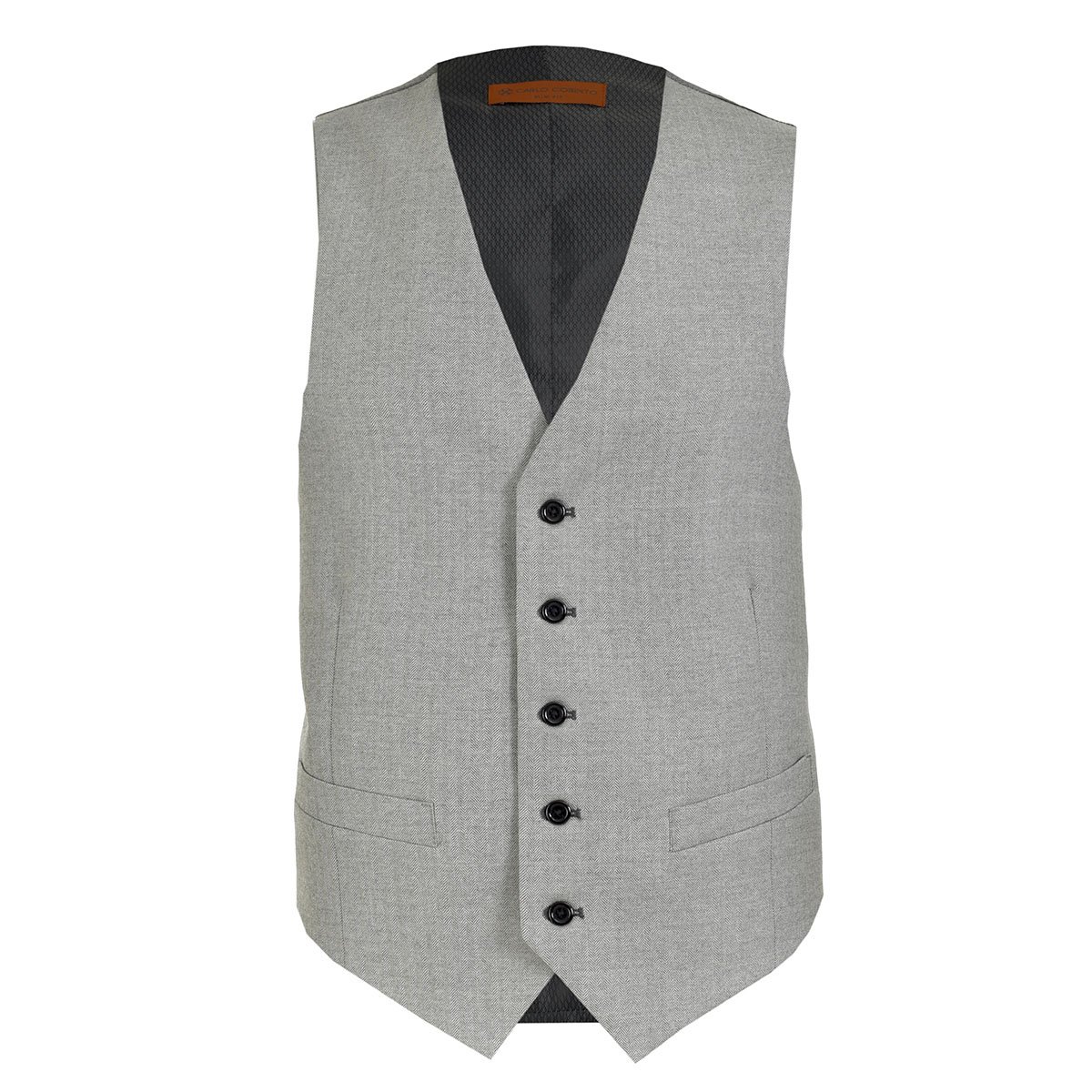 Traje con Chaleco Gris Oxford Carlo Corinto Slim Fit para Caballero