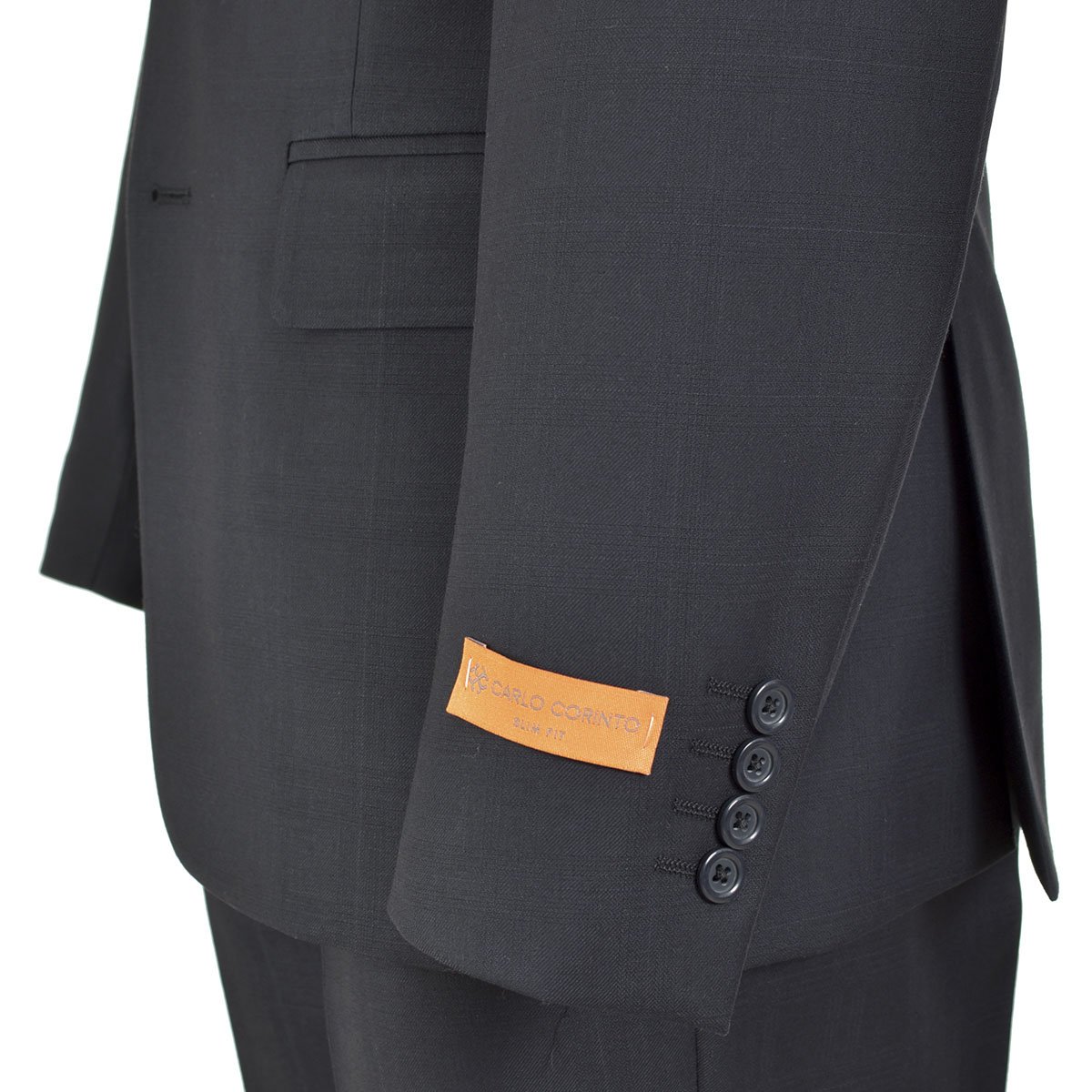 Traje Azul Marino con Detalle en Manga Carlo Corinto Slim Fit para Caballero