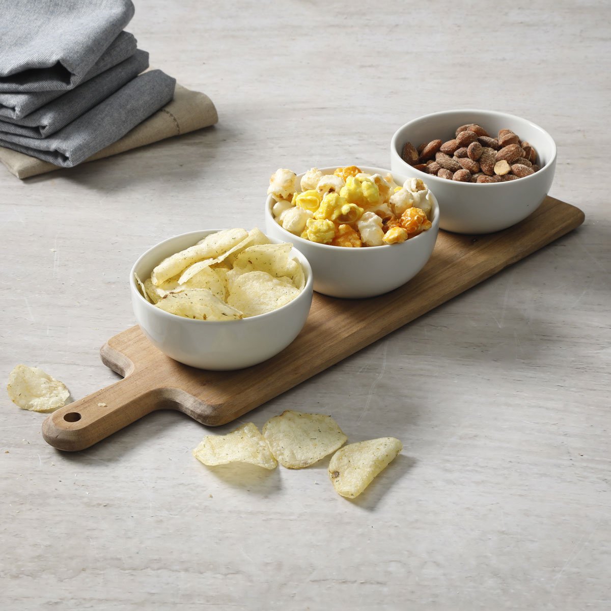 Set 3 Bowls con Tabla de Madera Gracious Dining Gibson Elite
