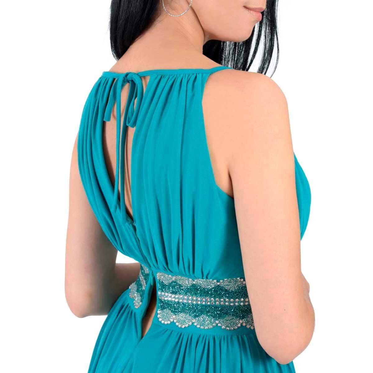 Vestido de Fiesta Largo con Bordado en la Cintura