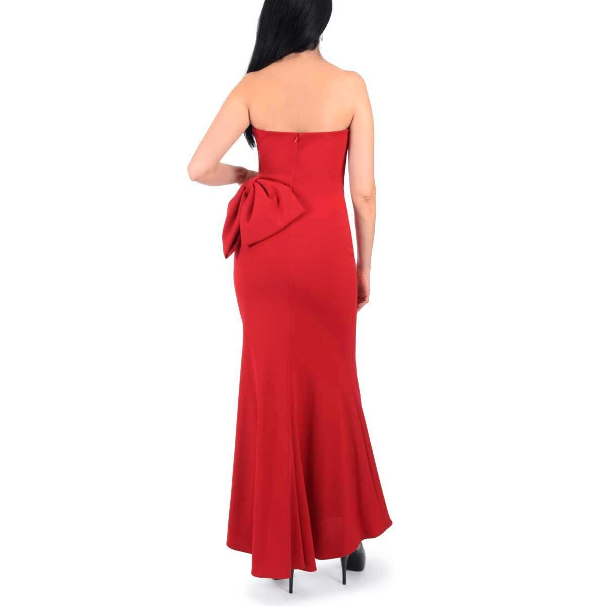 Vestido de Fiesta Largo Strapless con Moño