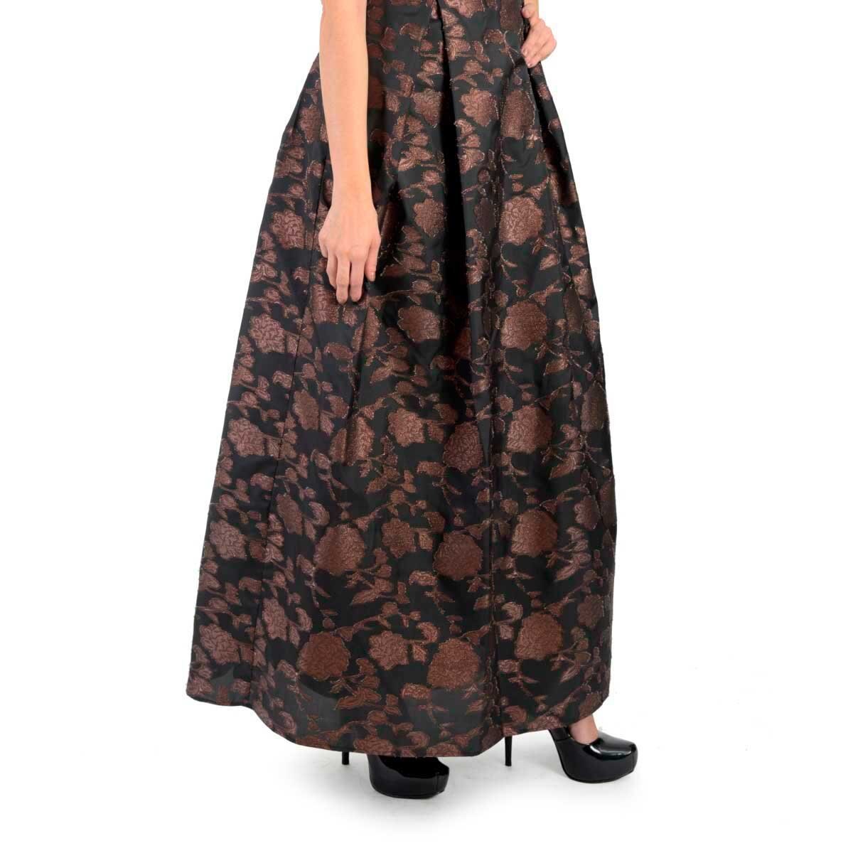 Vestido Largo Falda Tableada con Talle
