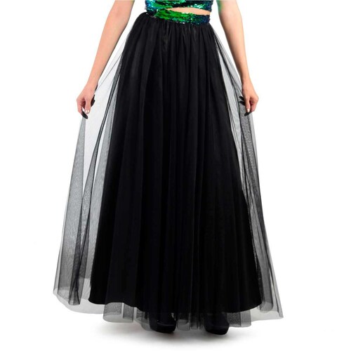 Vestido Crop Top con Lentejuela Falda de Tul