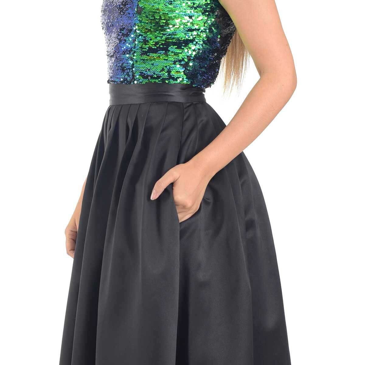 Vestido Largo Hi Low Lentejuela Falda