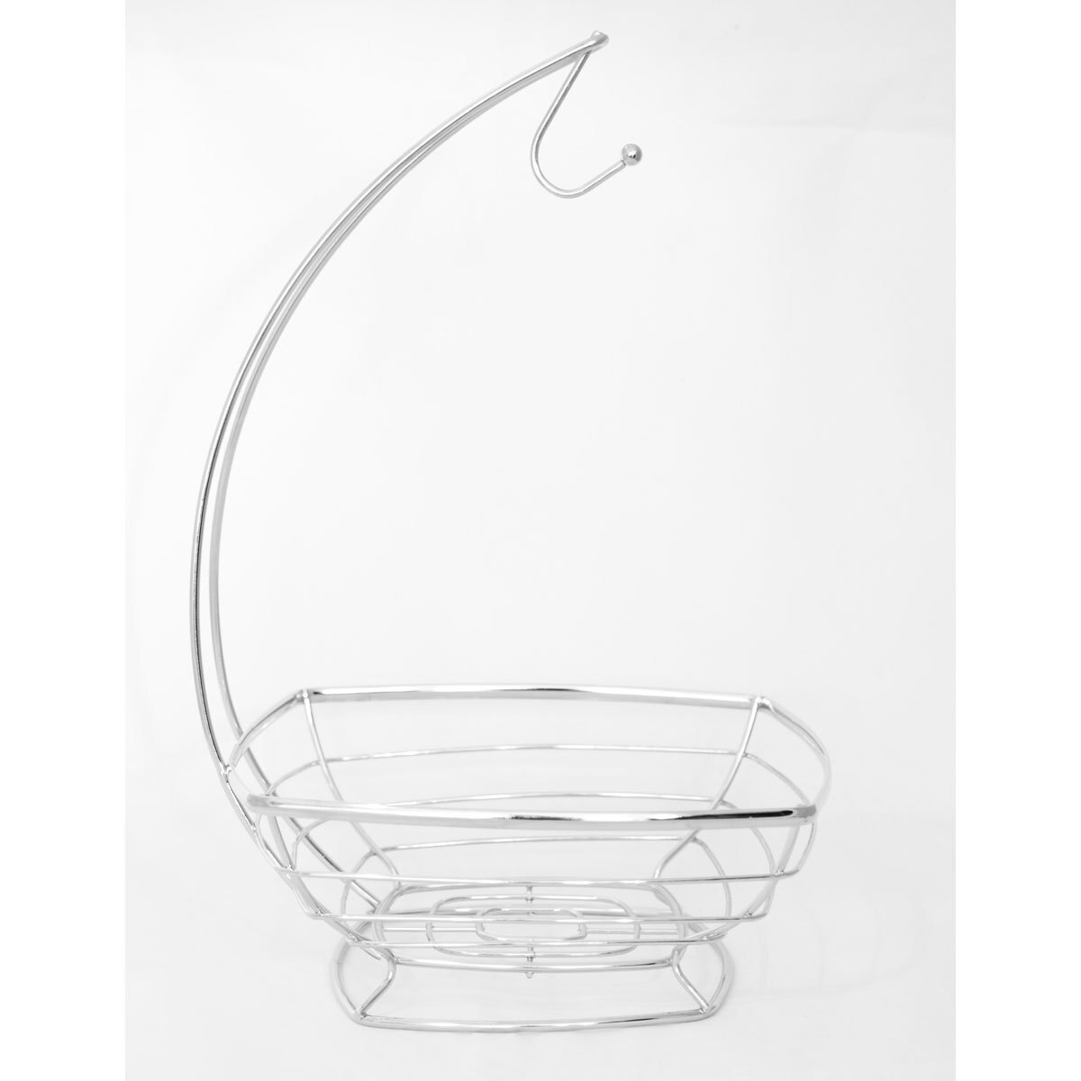 Home Nature Cesto de Metal Porta Bananas Plata