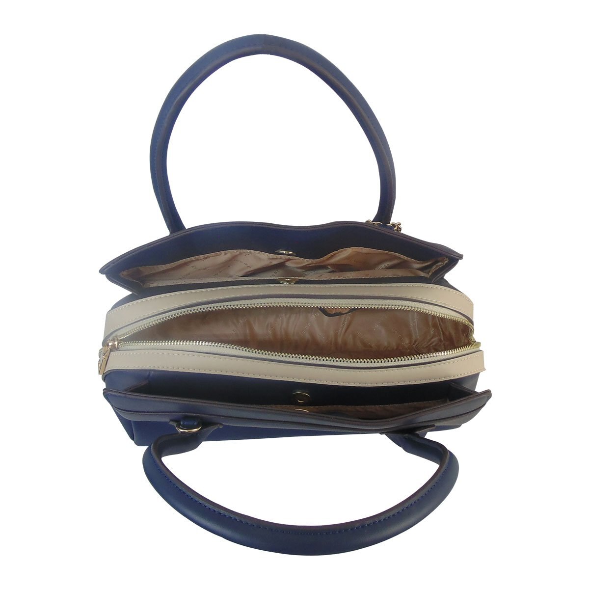 Bolso Color Azul Detalle de Cierre Color Gris Jennyfer