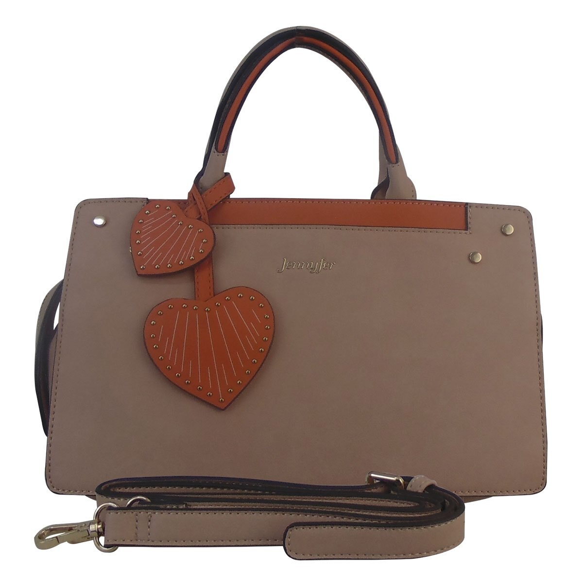 Bolso Rosa de Dos Asas Detalles Color Naranja Jennyfer
