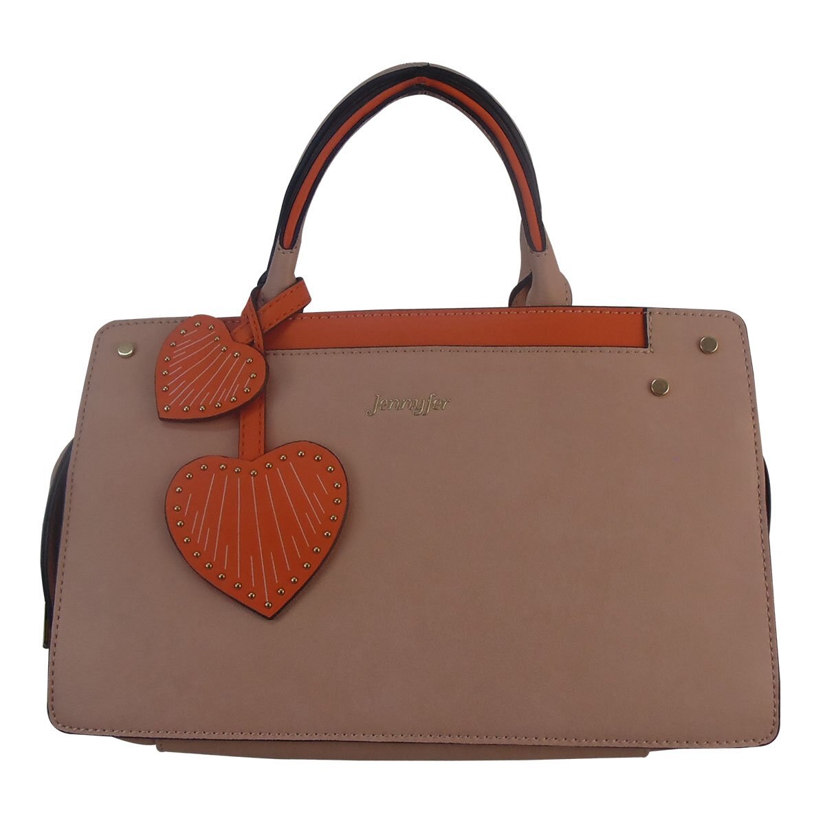 Bolso Rosa de Dos Asas Detalles Color Naranja Jennyfer