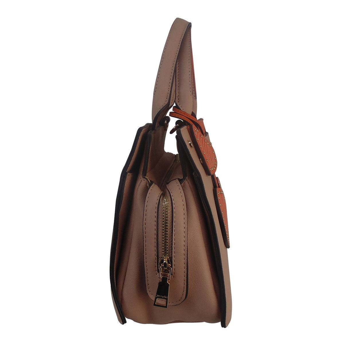 Bolso Rosa de Dos Asas Detalles Color Naranja Jennyfer