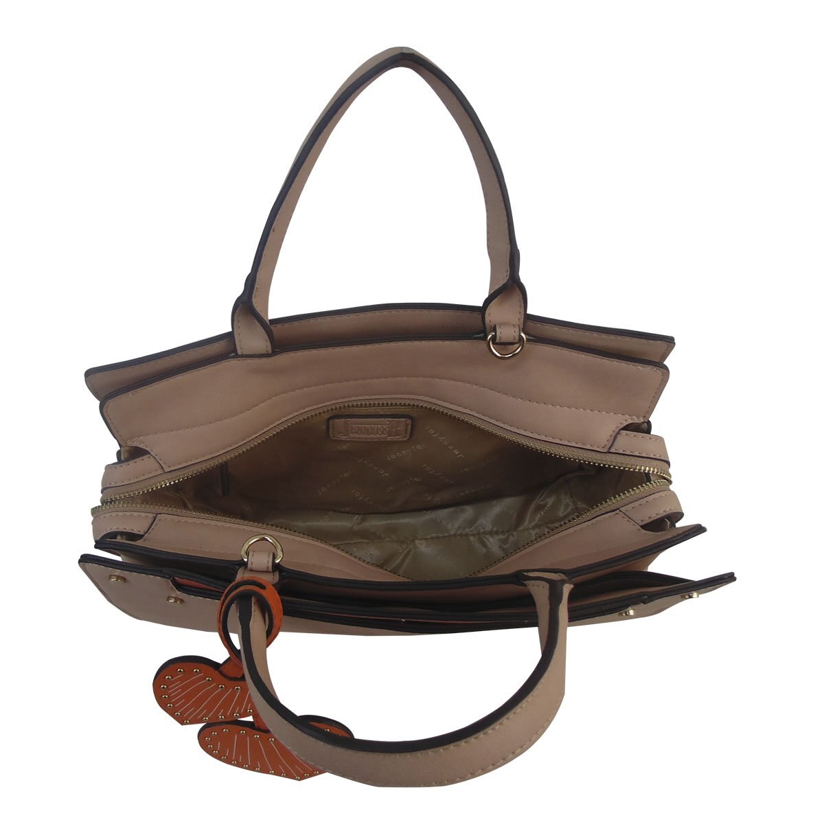 Bolso Rosa de Dos Asas Detalles Color Naranja Jennyfer