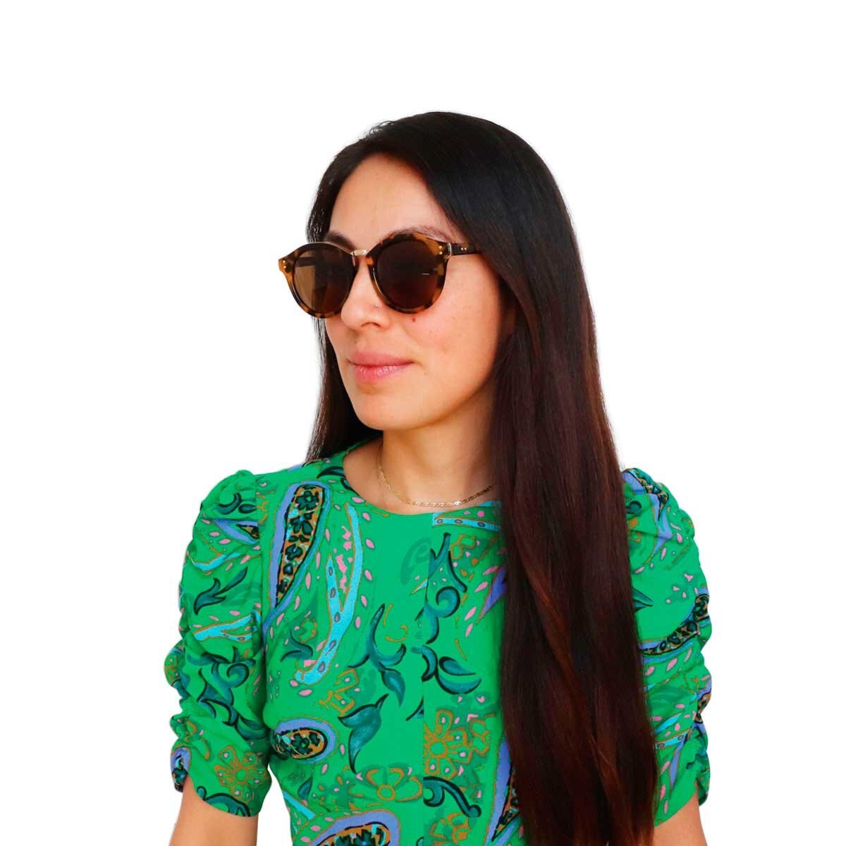 Lentes Rnd Dorado/mlk Carey Micas Cafés Emanuel Ungaro
