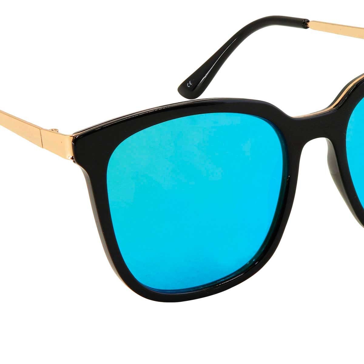 Lentes Mariposa Dorado/negro Micas Flash Azul Emanuel Ungaro