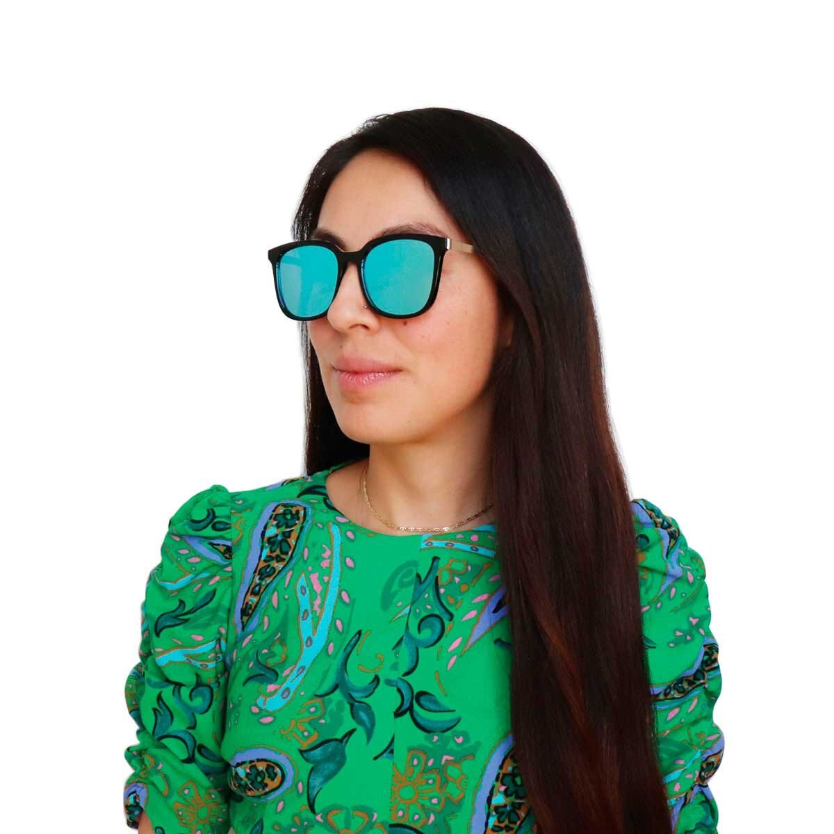Lentes Mariposa Dorado/negro Micas Flash Azul Emanuel Ungaro