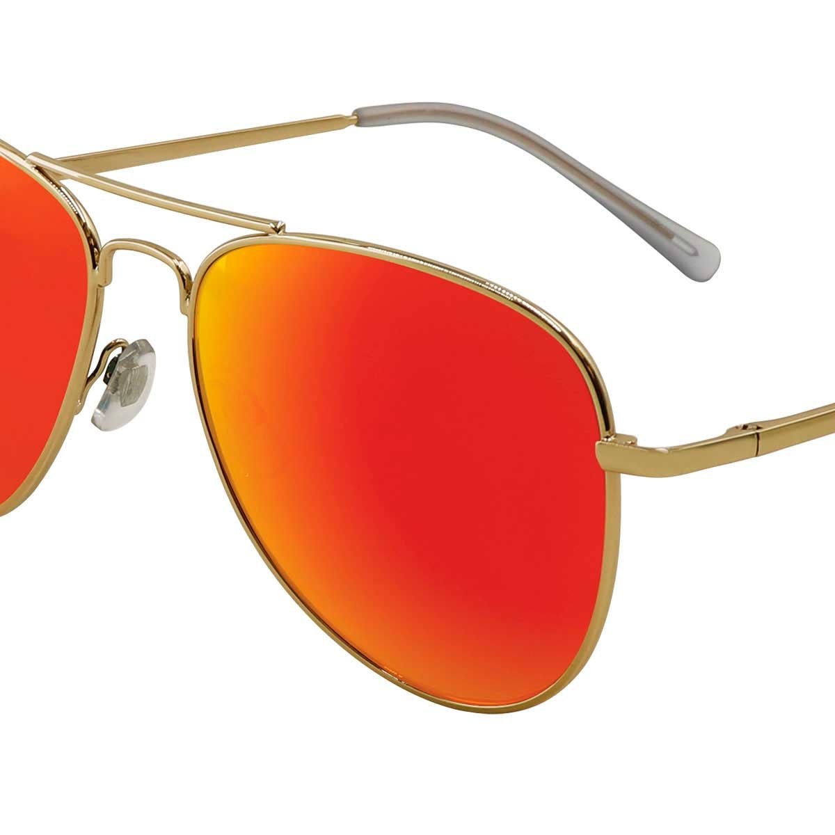 Lentes Aviador Mtl Dorado Micas Flash Rojo Mossimo