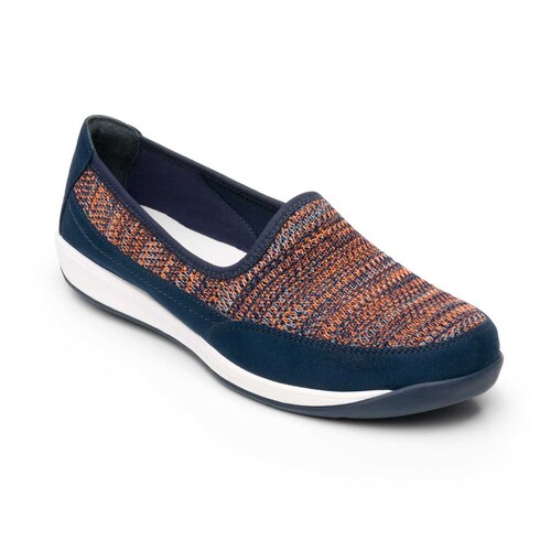 Slip On Textil Azul con Naranja Flexi