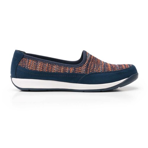 Slip On Textil Azul con Naranja Flexi