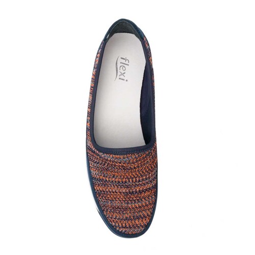 Slip On Textil Azul con Naranja Flexi