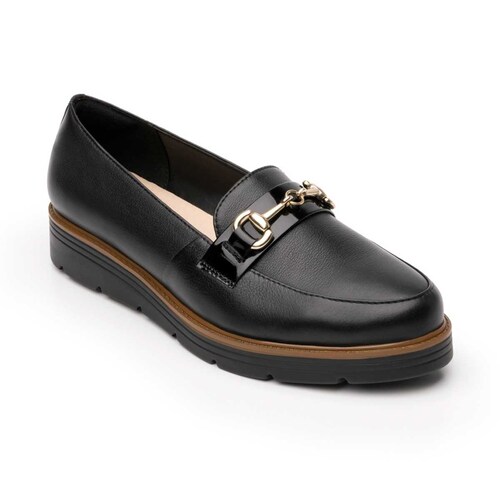 Mocasín Negro con Herraje Flexi