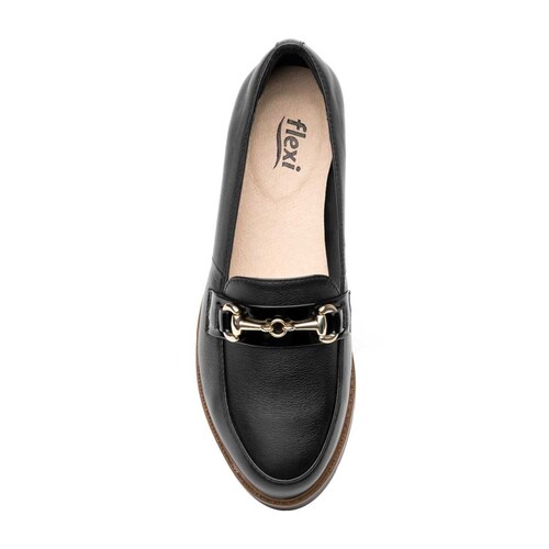 Mocasín Negro con Herraje Flexi