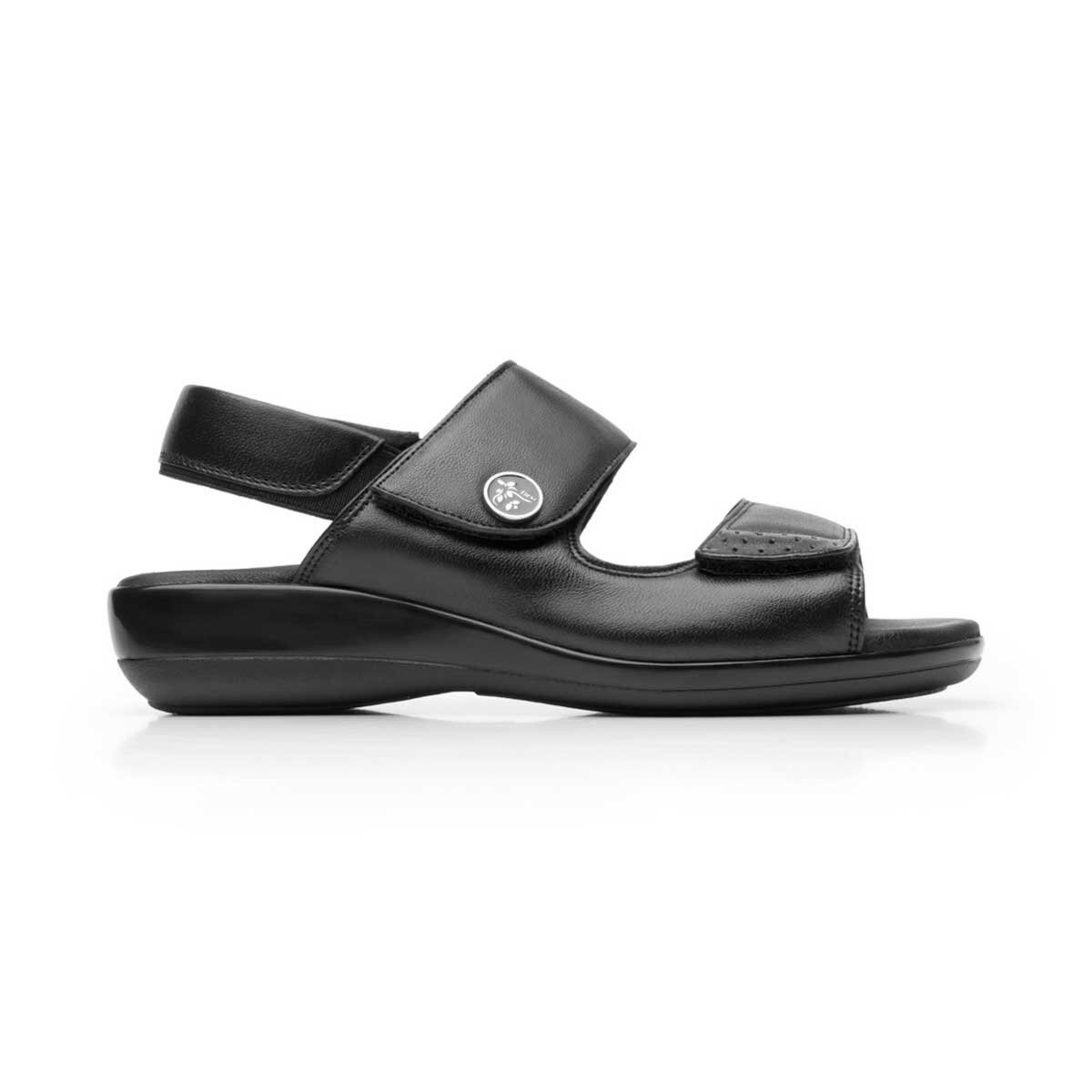 Sandalia Negra con Velcro Flexi