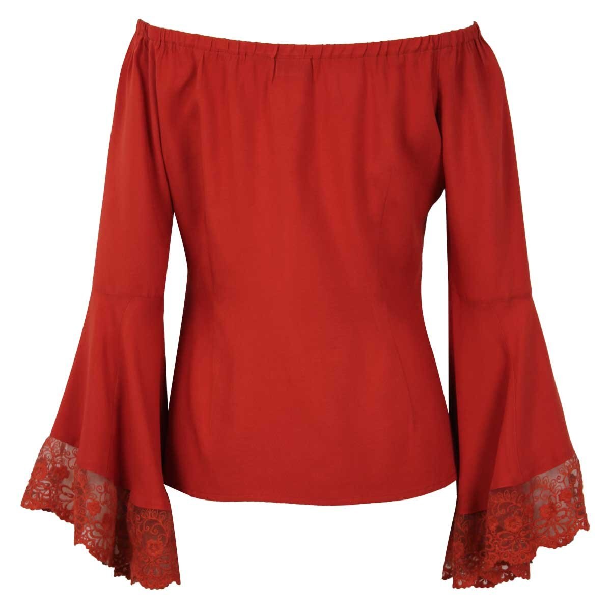 Blusa para Dama Manga Larga Amplia con Encaje Basel
