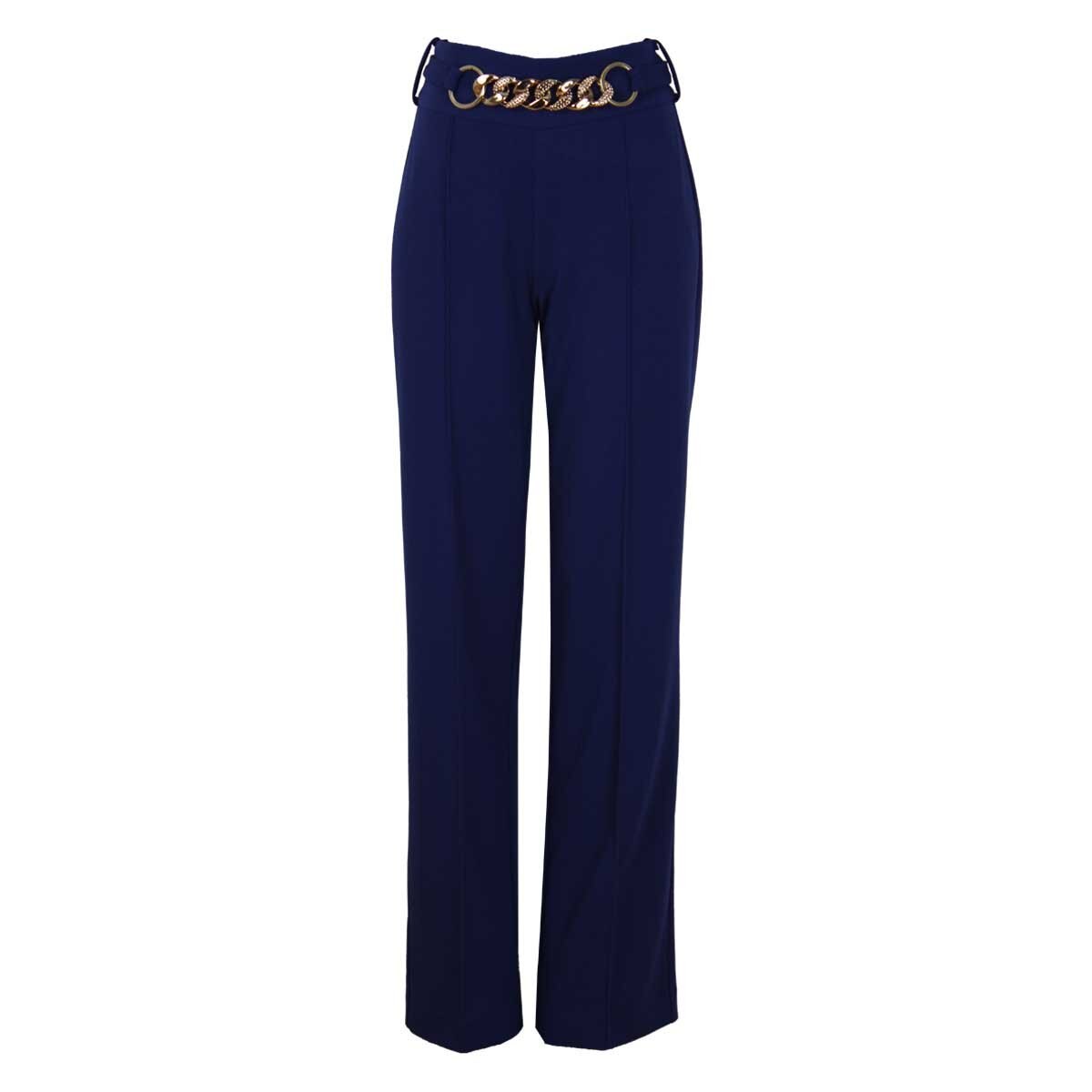Pantalón Corte Recto con Aplicación de Cadena City Femme para Dama