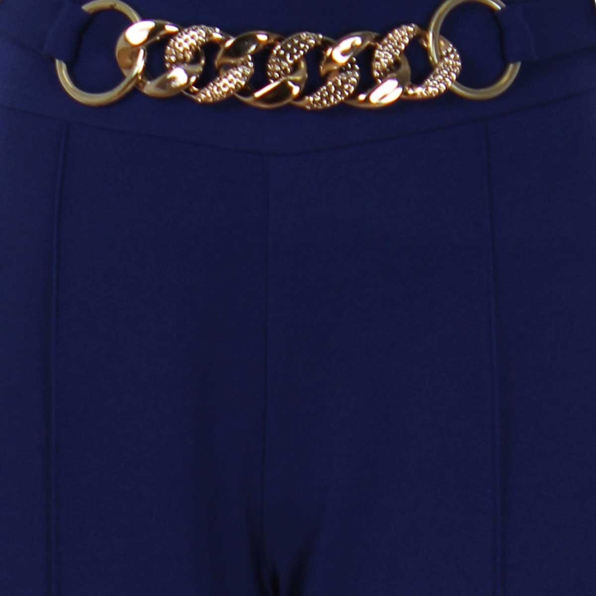 Pantalón Corte Recto con Aplicación de Cadena City Femme para Dama