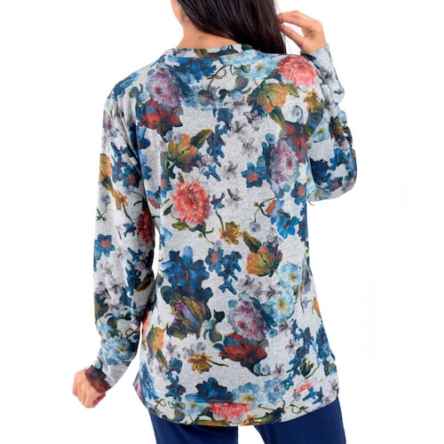 Pijama para Dama Interlock Playera Estamoado de Flores Life Styler