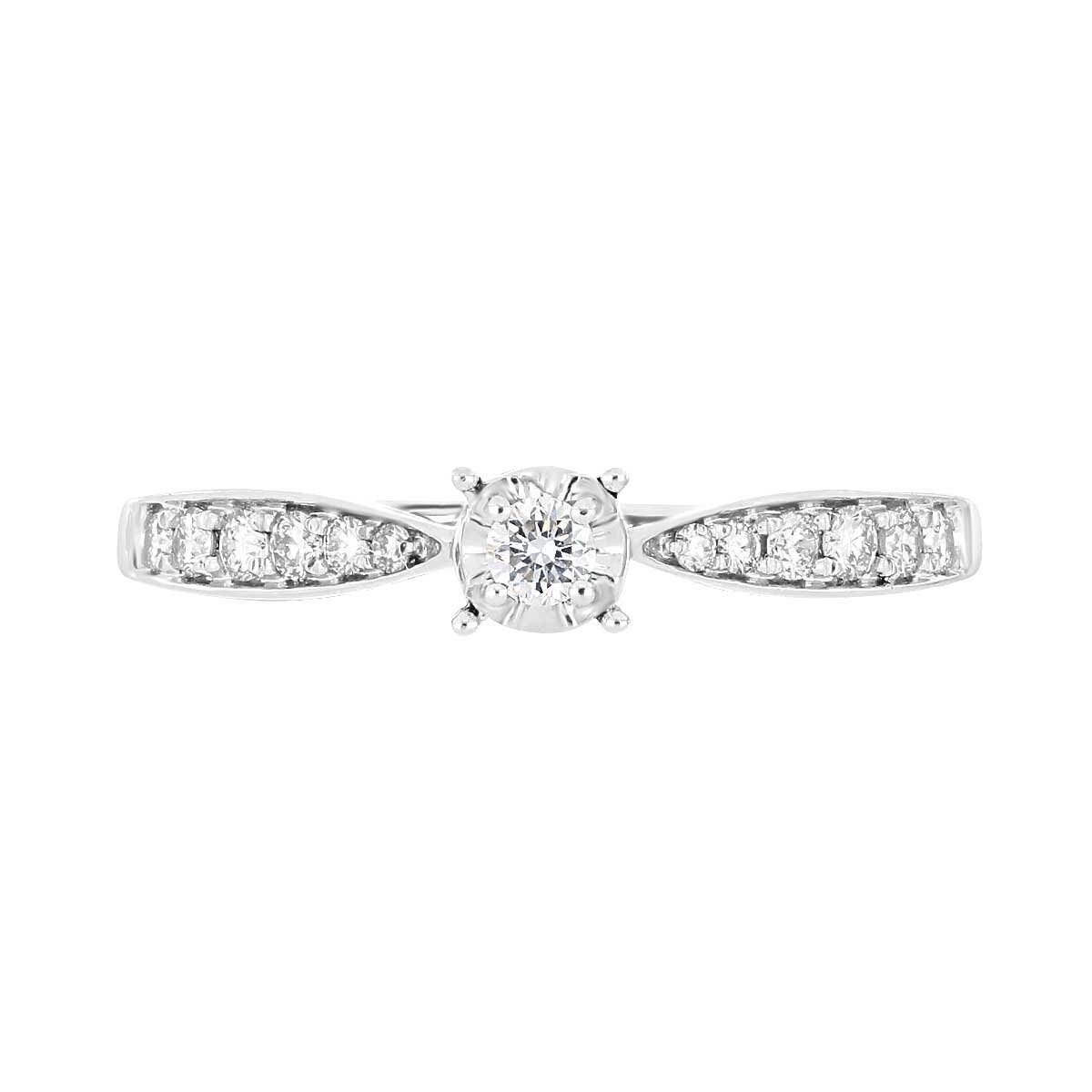 Anillo 14K Y Diamante Romanza