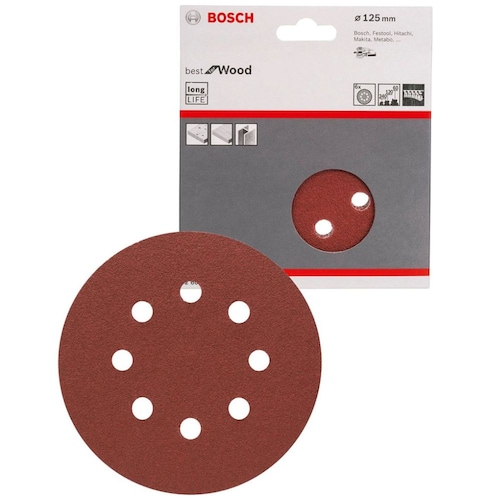 Disco de Lija de 5" para Maderas en General Metal y Pintura Bosch