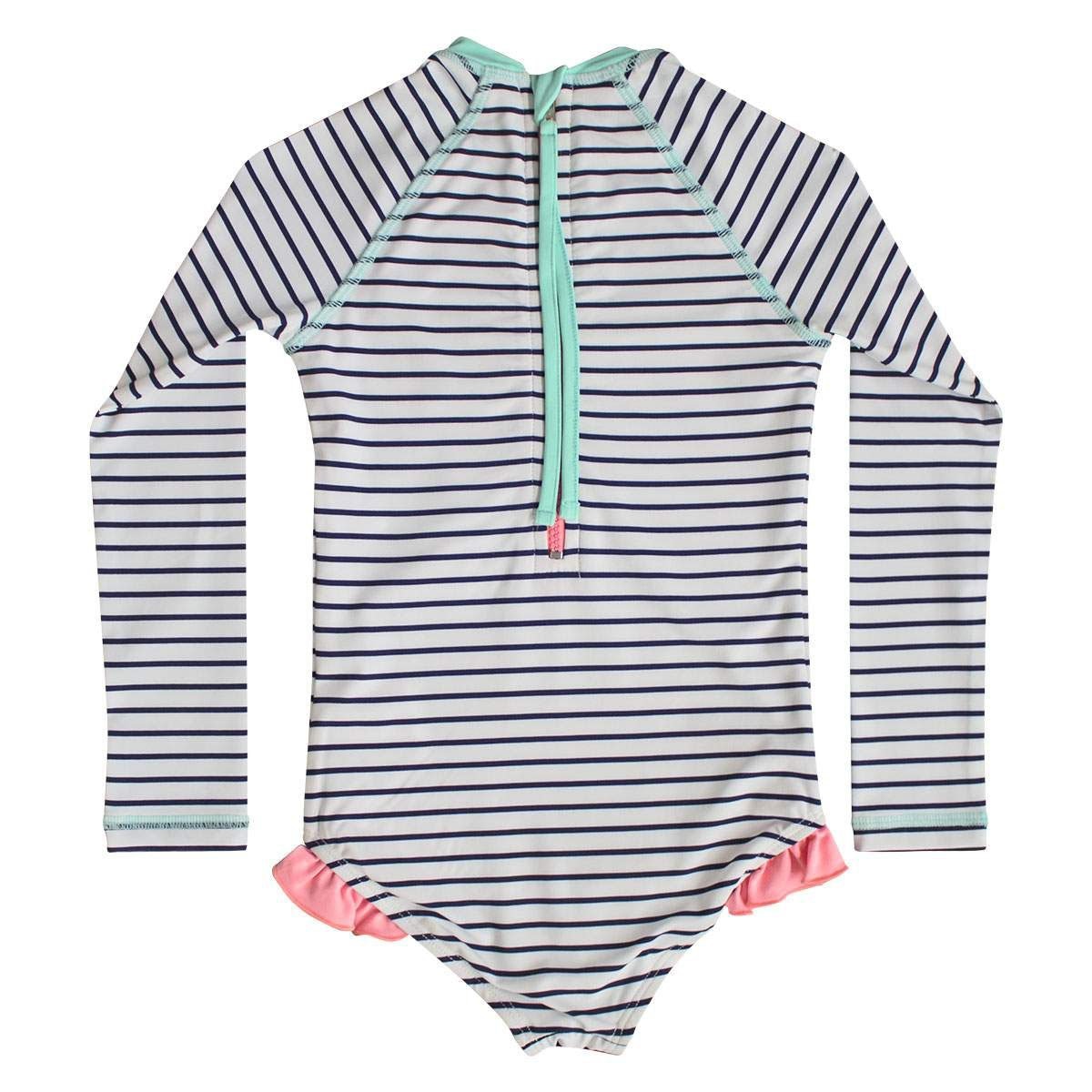 Body Bikini Rayado Cuello Redondo Manga Larga Skysoul