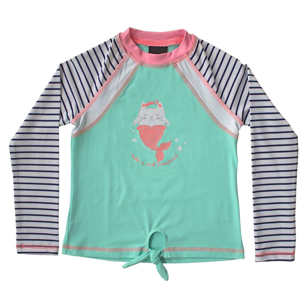 Playera de Surf Cuello Redondo Manga Larga Rayada Skysoul
