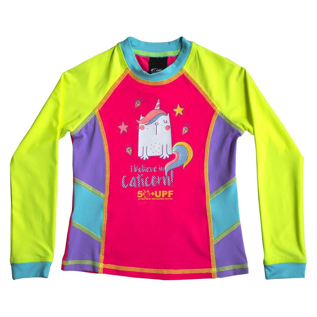 Playera de Surf Multicolor Cuello Redondo Manga Larga Skysoul