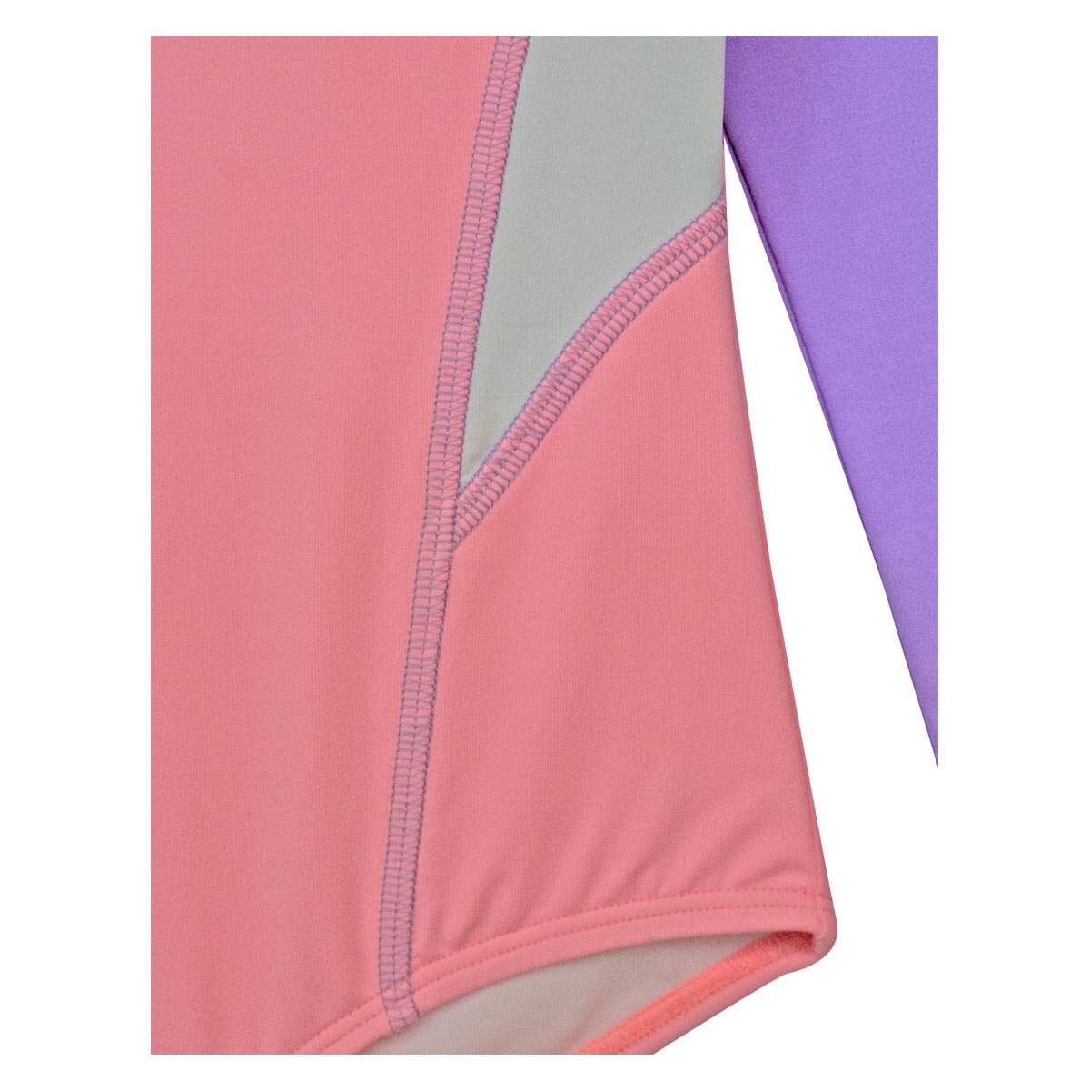 Body Bikini Rosa con Morado Cuello Henley con Cierre al Frente Skysoul