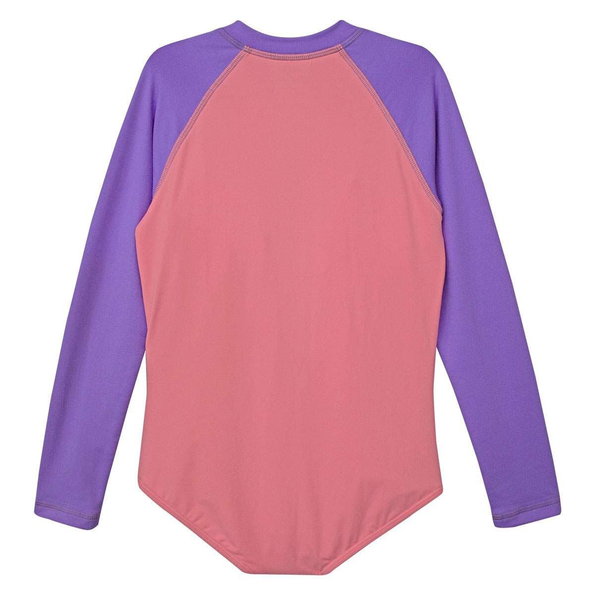 Body Bikini Rosa con Morado Cuello Henley con Cierre al Frente Skysoul