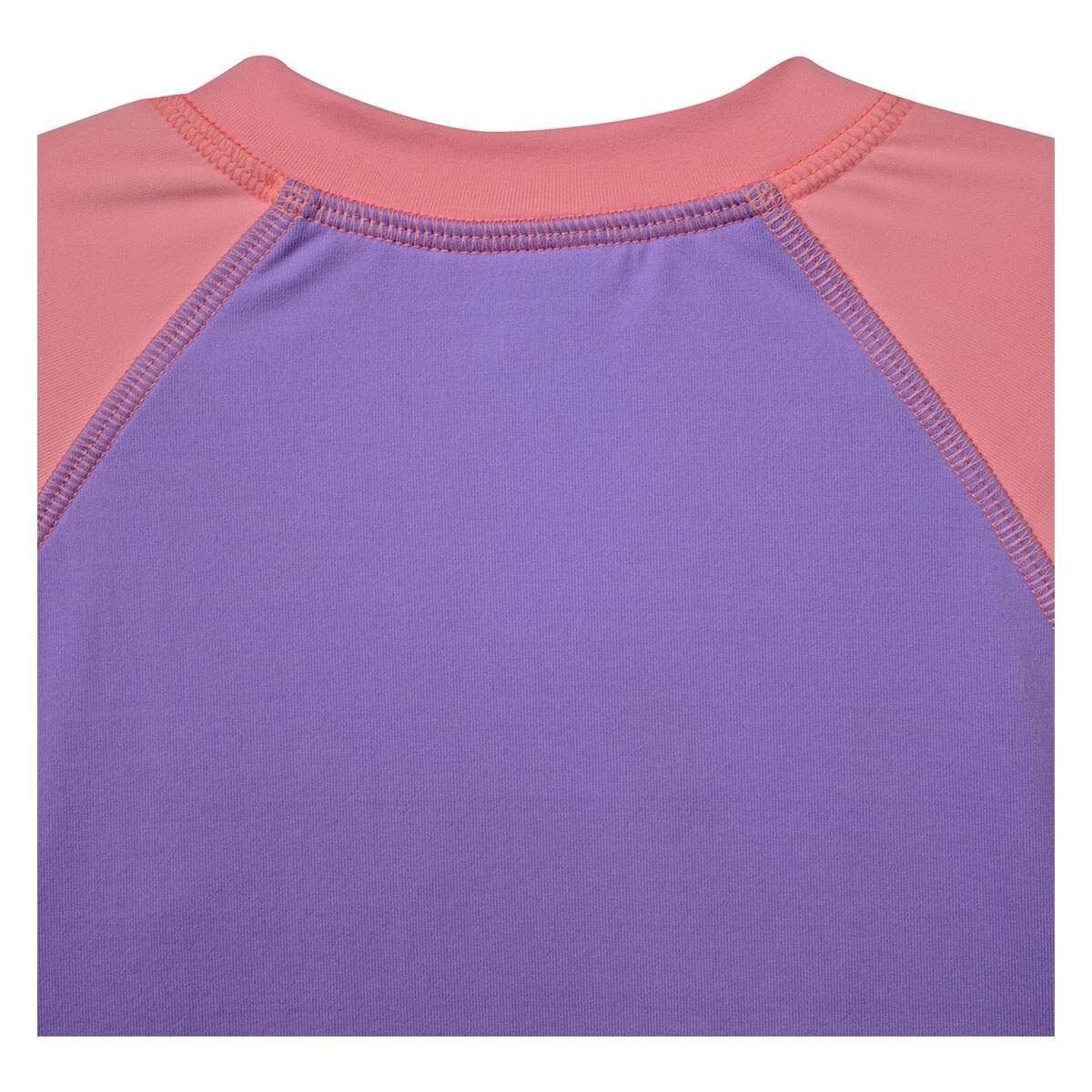 Body Bikini Morado con Rosa Cuello Henley con Cierre al Frente Skysoul