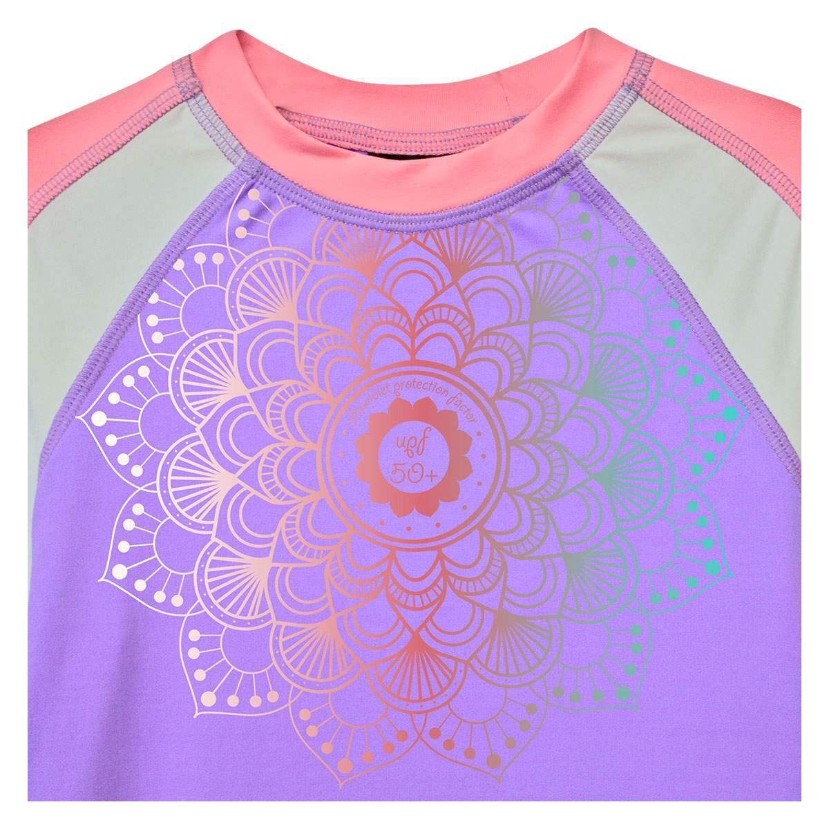 Playera de Surf Estampado de Mandala Manga Larga Cuello Redondo Skysoul
