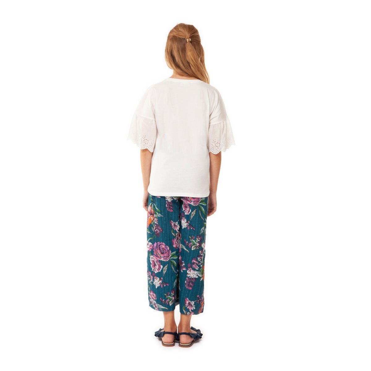 Blusa Blanca de Manga 3/4 Dex para Niña