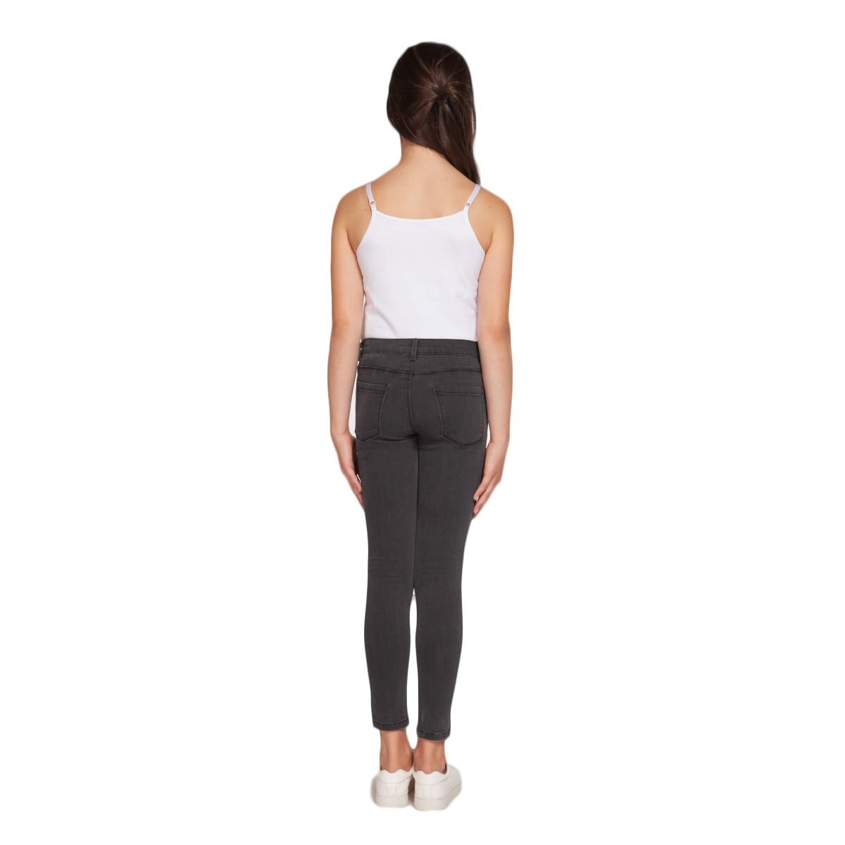 Pantalón de Mezclilla Gris con Detalle a los Costados Dex para Niña