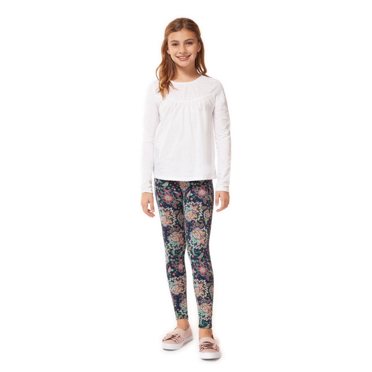 Blusa de Manga Larga con Pliegues al Frente Dex para Niña