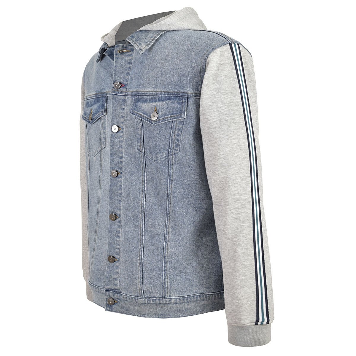 Chamarra de Mezclilla con Mangas Y Gorro de Felpa Jeanious para Caballero