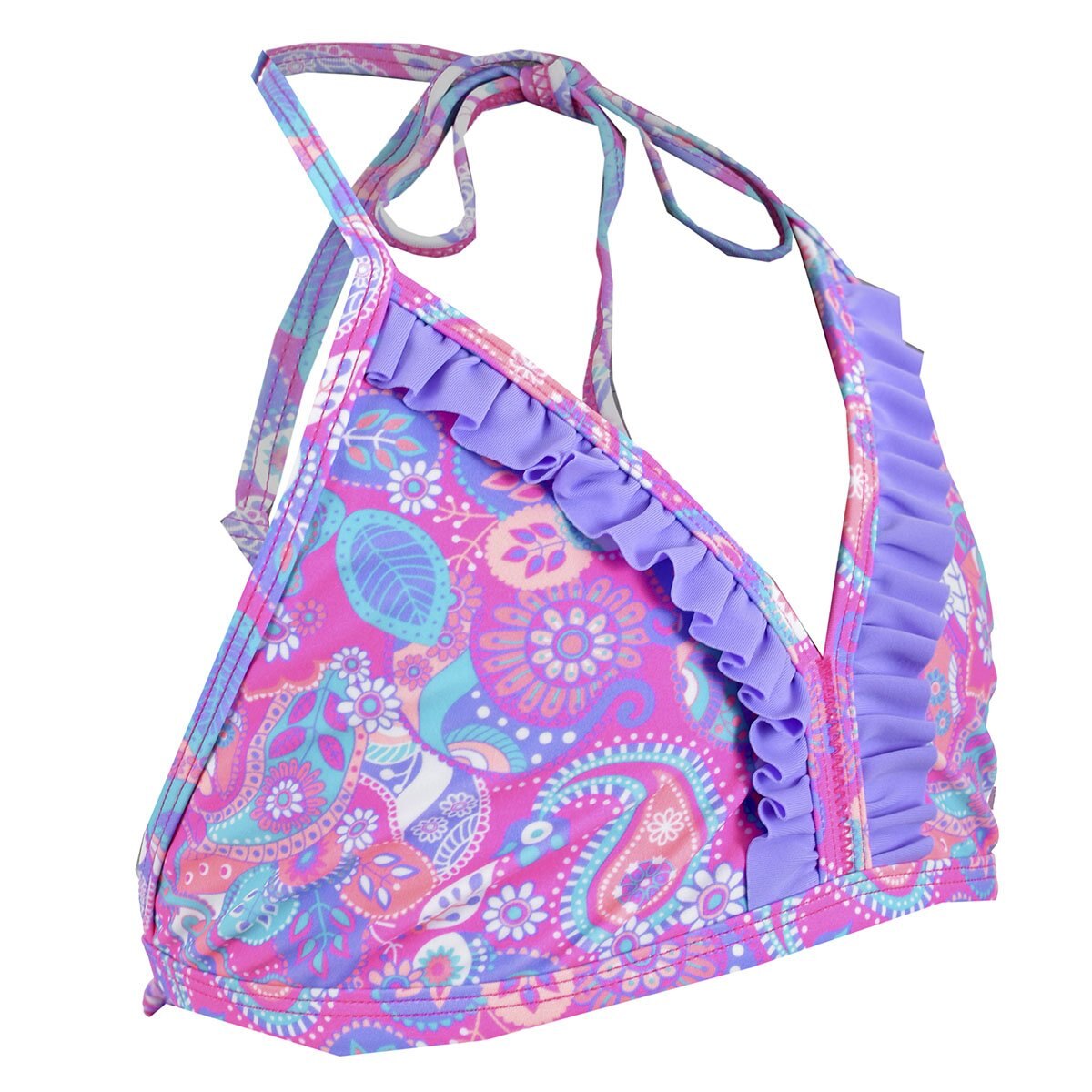 Traje de Baño Dos Piezas con Olanes en Cuello V Jeanious para Niña