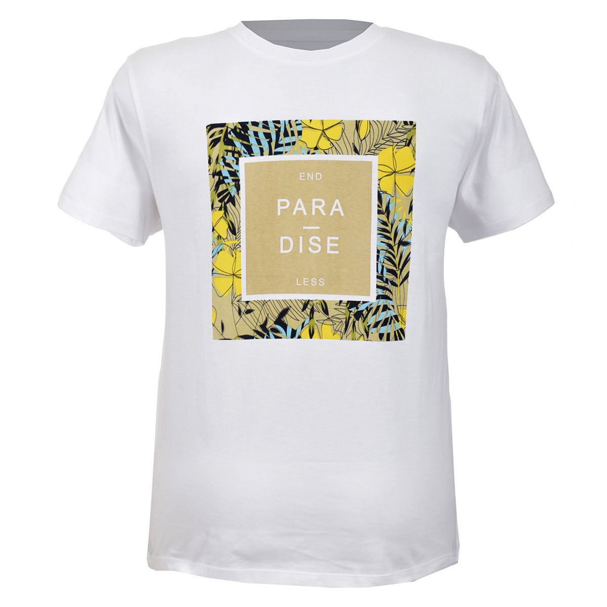 Playera Blanca Manga Corta Cuello Redondo Estampada Fukka Plus para Caballero